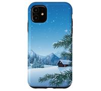 Winter Mountain - Forêt de pins enneigés, esthétique de la Coque pour iPhone 11