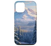 Winter Mountain - Forêt de pins enneigés, esthétique de la Coque pour iPhone 12/12 Pro