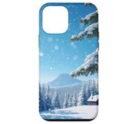 Winter Mountain - Forêt de pins enneigés, esthétique de la Coque pour iPhone 12 Mini