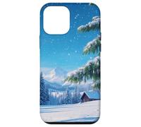 Winter Mountain - Forêt de pins enneigés, esthétique de la Coque pour iPhone 12 Mini
