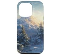Winter Mountain - Forêt de pins enneigés, esthétique de la Coque pour iPhone 13 Pro