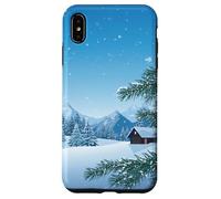 Winter Mountain - Forêt de pins enneigés, esthétique de la Coque pour iPhone XS Max