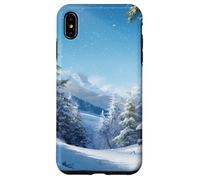 Winter Mountain - Forêt de pins enneigés, esthétique de la Coque pour iPhone XS Max