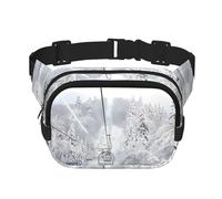 Winter Old Cable Ski Lift Unisexe Réglable Taille Carré Double Couche Ceinture Sac Ceinture pour Activités de Plein Air Voyages Course Randonnée, Noir , Taille unique