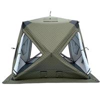 Winter Outdoor Camping Tent Ice Fishing Portable Thickened Windproof and Cold Resistant Fishing Gear with Window for Cold Weathe(Green Large)