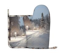 Winter Park Ensemble de gants de cuisine et maniques pour cuisson au four et grillades