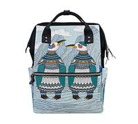 Winter Penguin Ice Land Sac à Langer Sac à Dos Grande Capacité Multifonction Sac à Couches pour Voyage Maman Femme Papa