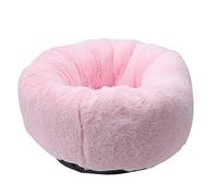 Winter Plush Pet Bed, Round Pet Mat for Dogs and Cats, Ultra Soft Plush Nest with Thick Cushion, Cozy Warm Breathable Anti Skid Washable Sleeping Pad for Puppy Kitten Indoor Use (peluche rose)