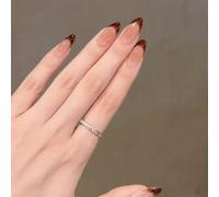 Winter Press On Nails Léopards Imprimer Faux Amande Abseaux Français Artificiels Pour Les Trajets Quotidiens Et Les Célébrations De La Saint-Valentin