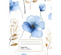 Winter Pressed Flowers Composition Notebook: Lined Pages for Writing, Planning, and Creative Notes