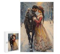Winter Romance with Horse Puzzle 1000 Pièces Educa Jouet en Bois Cadeau Unique Décoration Intérieure Jeu Éducatif Challenge Toy Adultes Et Enfants À Partir De 14 Ans 1000 PCS