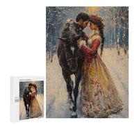 Winter Romance with Horse Puzzle 500 Pièces Educa Jouet en Bois Cadeau Unique Décoration Intérieure Jeu Éducatif Challenge Toy Adultes Et Enfants À Partir De 14 Ans 500 PCS