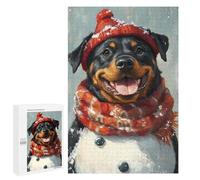 Winter Rottweiler Portrait Puzzle 1000 Pièces Educa Jouet en Bois Cadeau Unique Décoration Intérieure Jeu Éducatif Challenge Toy Adultes Et Enfants À Partir De 14 Ans 1000 PCS
