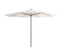“Winter Sale""TOP Accesoire ombre balcon Blanc - Parasol d'extérieur avec mât en bois 350cm Blanc sable PRO47795