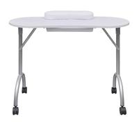 “Winter Sale""TOP Accessoires pour les ongles Blanc - Table à manucure pliable avec roulettes Blanc PRO20367