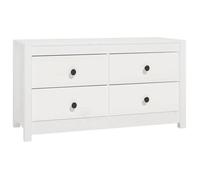 “Winter Sale""TOP Armoire/Cabinet à tiroirs Blanc - Armoire latérale Blanc 100x40x54cm - bois de pin massif PRO53608