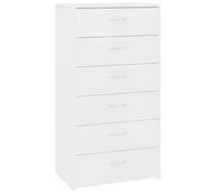 “Winter Sale""TOP Armoire/Cabinet à tiroirs Blanc - Buffet avec 6 tiroirs Blanc 50x34x96cm - bois d'ingénierie PRO65985