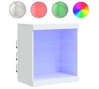 “Winter Sale""TOP Armoire/Cabinet à tiroirs Blanc - Buffet avec lumières LED blanc 60 5x37x67cm PRO89075
