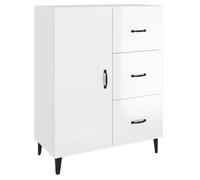 “Winter Sale""TOP Armoire/Cabinet à tiroirs Blanc - Buffet Blanc brillant 69,5x34x90cm - bois d'ingénierie PRO80580