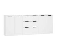 “Winter Sale""TOP Armoire/Cabinet à tiroirs Blanc - Buffets 3 pcs Blanc Bois d'ingénierie PRO18674