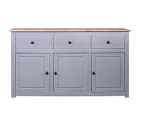 “Winter Sale""TOP Armoire/Cabinet à tiroirs Gris - Buffet Gris 135x40x80cm Pin solide Assortiment Panama PRO15096