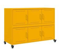 “Winter Sale""TOP Armoire/Cabinet à tiroirs Jaune - Buffet jaune moutarde 100,5x39x72cm acier PRO26336