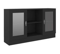 “Winter Sale""TOP Armoire/Cabinet à tiroirs Noir - Armoire à vitrine Noir 120x30,5x70cm - bois d'ingénierie PRO69025