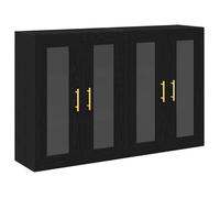 “Winter Sale""TOP Armoire/Cabinet à tiroirs Noir - Armoires Murailles 2 pcs Chêne noir 69,5x34x90cm PRO17275