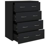 “Winter Sale""TOP Armoire/Cabinet à tiroirs Noir - Buffet avec 4 tiroirs 60x30,5x71cm Noir PRO40057