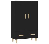 “Winter Sale""TOP Armoire/Cabinet à tiroirs Noir - Buffet haut noir 70x31x115cm - bois d'ingénierie PRO19551