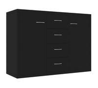 “Winter Sale""TOP Armoire/Cabinet à tiroirs Noir - Buffet Noir 88x30x65cm - bois d'ingénierie PRO37905