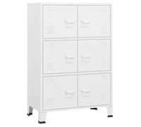 “Winter Sale""TOP Armoire de classement Blanc - Coffre de rangement industriel Blanc 75x40x115cm Métal PRO40613