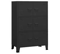 “Winter Sale""TOP Armoire de classement Noir - Coffre de rangement industriel Noir 75x40x115cm Métal PRO25945