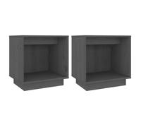 “Winter Sale""TOP Armoire de lit Gris - Tables de chevet 2 pcs Gris 40x30x40cm - bois de pin solide PRO77261
