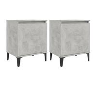 “Winter Sale""TOP Armoire de lit Gris - Tables de chevet avec pieds en métal gris béton 40x30x50cm PRO16982