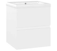“Winter Sale""TOP Armoire de salle de bain Blanc - Armoire d'évier avec lavabo intégré Blanc Aggloméré PRO26993