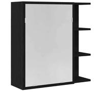 “Winter Sale""TOP Armoire de salle de bain Noir - Armoire Miroir de Salle de Bain Chêne noir 62,5x20,5x64cm PRO44206