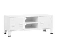 “Winter Sale""TOP Armoire TV classique Blanc - Meuble TV industriel Blanc 105x35x42cm Métal PRO68963
