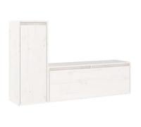 “Winter Sale""TOP Armoire TV classique Blanc - Meubles TV 2 pcs Blanc Bois massif de pin PRO19721