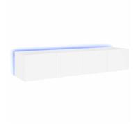 “Winter Sale""TOP Armoire TV classique Blanc - Meubles TV muraux avec lumières LED 2 pcs blanc 80x35x31cm PRO37004