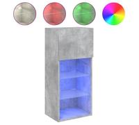 “Winter Sale""TOP Armoire TV classique Gris - Meuble TV avec lumières LED gris béton 40,5x30x90cm PRO81968