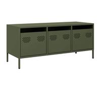 “Winter Sale""TOP Armoire TV classique Vert - Meuble TV vert olive 101 5x39x43 5cm acier laminé à froid PRO70816