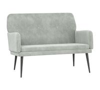 “Winter Sale""TOP Banc de bout de lit Gris - Banc Gris clair 108x79x79cm Velours PRO78806
