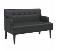 “Winter Sale""TOP Banc de bout de lit Noir - Banc avec dossier Noir 112x65,5x75cm Similicuir PRO93973