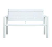 “Winter Sale""TOP Banc de jardin Blanc - Banc de jardin 120cm PEHD Blanc Aspect de bois PRO20833