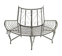 “Winter Sale""TOP Banc de jardin Gris - Banc d'arbre de jardin Demi-rond 160cm Acier PRO29488