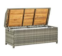 “Winter Sale""TOP Banc de jardin Gris - Banc de rangement de jardin 120cm Résine tressée Gris PRO90064