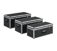 “Winter Sale""TOP Boîtes à outils Noir - Boîtes de rangement 3 pcs Noir Aluminium PRO18262