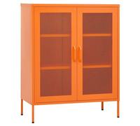 “Winter Sale""TOP Buffet bahut Orange - Armoire de rangement Orange 80x35x101,5cm Acier PRO20276