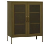 “Winter Sale""TOP Buffet bahut Vert - Armoire de rangement Vert olive 80x35x101 5cm Acier PRO73162